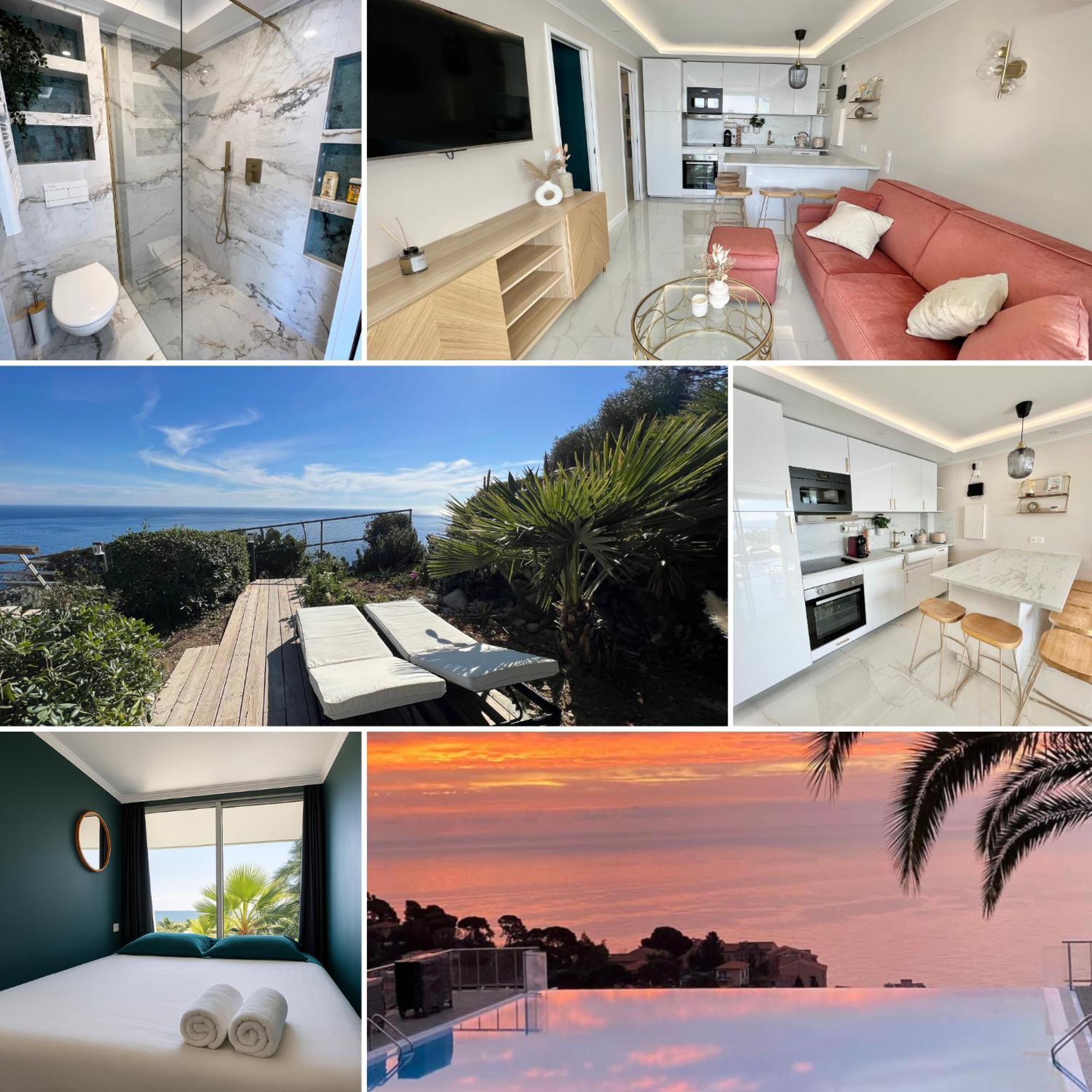 Luxueux Appartement - Vue Mer - Piscine - Free Parking - Monaco 卡普戴尔 外观 照片